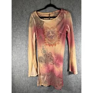 mushka by sienna rose Top Women Small Long Sleeve Semi Sheer Paisley Artsy Fairy